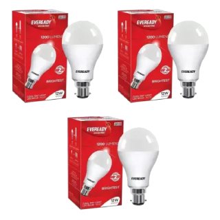 Eveready 10W LED Bulb Pack of 3 with Free 4 Batteries at Rs.230